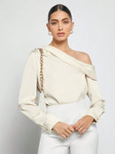 Blusa Elegante de Um Ombro Só - Eslovenia - Essenza