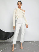 Blusa Elegante de Um Ombro Só - Eslovenia - Essenza