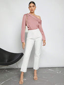 Blusa Elegante de Um Ombro Só - Eslovenia - Essenza