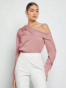 Blusa Elegante de Um Ombro Só - Eslovenia - Essenza