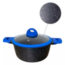 Jogo de Panelas 5 Peças Revestido em Cerâmica Granito Antiaderente – Ideal para Todos os Fogões