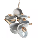 Jogo de Panelas 5 Peças Revestido em Cerâmica Granito Antiaderente – Ideal para Todos os Fogões