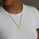 Colar Coração de Mãe Personalizável Banhado a Ouro 18k