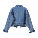 Jaqueta Jeans Cropped Feminina Vintage - Essenza