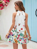 Vestido Feminino Floral com Gola Alta - Essenza