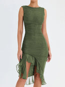 Vestido Midi Elegante sem Mangas - Samantha - Essenza