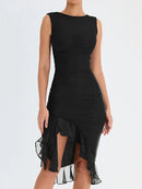Vestido Midi Elegante sem Mangas - Samantha - Essenza