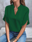 Blusa Feminina Social com Decote V e Manga Elegante - Essenza