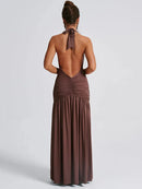 Vestido Maxi com Fenda Lateral e Decote Profundo Elegancy - Essenza