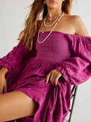 Vestido Longo Boho Bordado com Mangas Bufantes –  Essenza