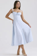 Vestido Midi Isabella Feminino Alças e Fenda Frontal - Essenza