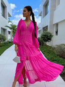 Vestido Longo com Renda Delicada - Essenza