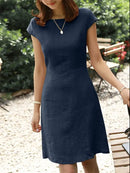 Vestido Curto de Linho Elegante Marina - Essenza