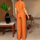 Conjunto Feminino Casual Camisa Cropped e Calça Pantalona - Essenza