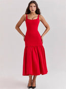 Vestido Midi Alças Finas Royal Feminino - Essenza