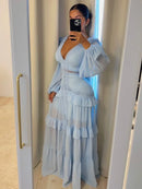 Vestido Longo com Renda Delicada - Essenza