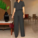Conjunto Feminino Casual Camisa Cropped e Calça Pantalona - Essenza