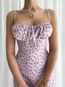 Vestido Midi Alças Finas Feminino - Bloom Verão - Essenza