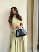 Vestido Longo Elegante com Cintura Plissada - Essenza