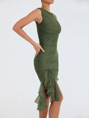 Vestido Midi Elegante sem Mangas - Samantha - Essenza
