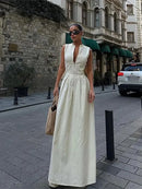 Vestido Longo Elegante Feminino Sem Mangas - Essenza