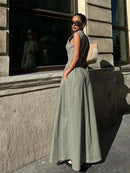 Vestido Longo Elegante Feminino Sem Mangas - Essenza