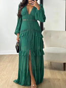 Vestido Longo com Renda Delicada - Essenza