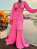 Vestido Longo com Renda Delicada - Essenza