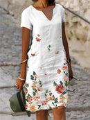 Vestido Casual Feminino Floral Algodão - Conforto e Estilo para o Dia a Dia - Essenza