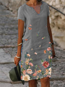 Vestido Casual Feminino Floral Algodão - Conforto e Estilo para o Dia a Dia - Essenza
