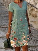 Vestido Casual Feminino Floral Algodão - Conforto e Estilo para o Dia a Dia - Essenza