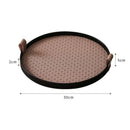 Bandeja Redonda Decorativa com Alça para Sala e Banheiro Offertaza