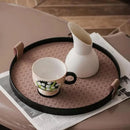 Bandeja Redonda Decorativa com Alça para Sala e Banheiro Offertaza