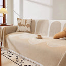 Capa de Sofá com Franja e Proteção Antipoeira Bege Offertaza