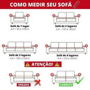Capa de Sofá Antiderrapante em Algodão e Linho Bege Claro Offertaza