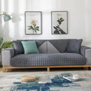 Capa de Sofá Veludo Xadrez Pelúcia Antiderrapante Espessada Cinza Offertaza