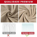 Capa de Cadeira de Jantar Suede Premium Impermeável Bege Offertaza