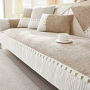 Capa para Sofá Chenille Antiderrapante com Acabamento Elegante Marrom Claro Offertaza