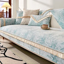 Capa para Sofá em Chenille Antiderrapante Azul Claro para Sala Offertaza