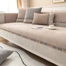 Capa Protetora para Sofá Chenille Antiderrapante Marrom Claro Offertaza