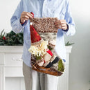 Meia Natalina Decorativa de Cânhamo e Flanela para Lareira 48cm Offertaza