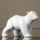 Escultura Decorativa de Urso Polar Geométrico em Resina Offertaza