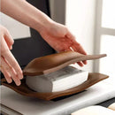 Porta Lenços de Mesa em Madeira de Nogueira Estilo Escandinavo Offertaza