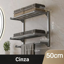 Porta Toalha de Parede sem Furo com Prateleira Reforçada Offertaza