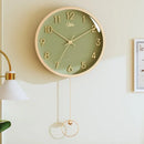 Relógio de Parede em Madeira Circular com Pêndulo para Sala Offertaza