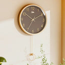 Relógio de Parede em Madeira Circular com Pêndulo para Sala Offertaza