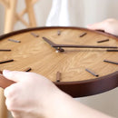 Relógio de Parede Madeira Circular Silencioso para Sala Offertaza