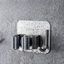 Suporte de Vassoura Adesivo de Parede em Aço Inox com Gancho Offertaza