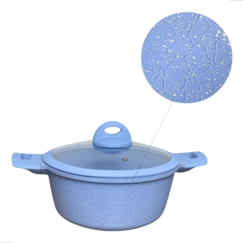 Jogo de Panelas 5 Peças Revestido em Cerâmica Granito Antiaderente – Ideal para Todos os Fogões