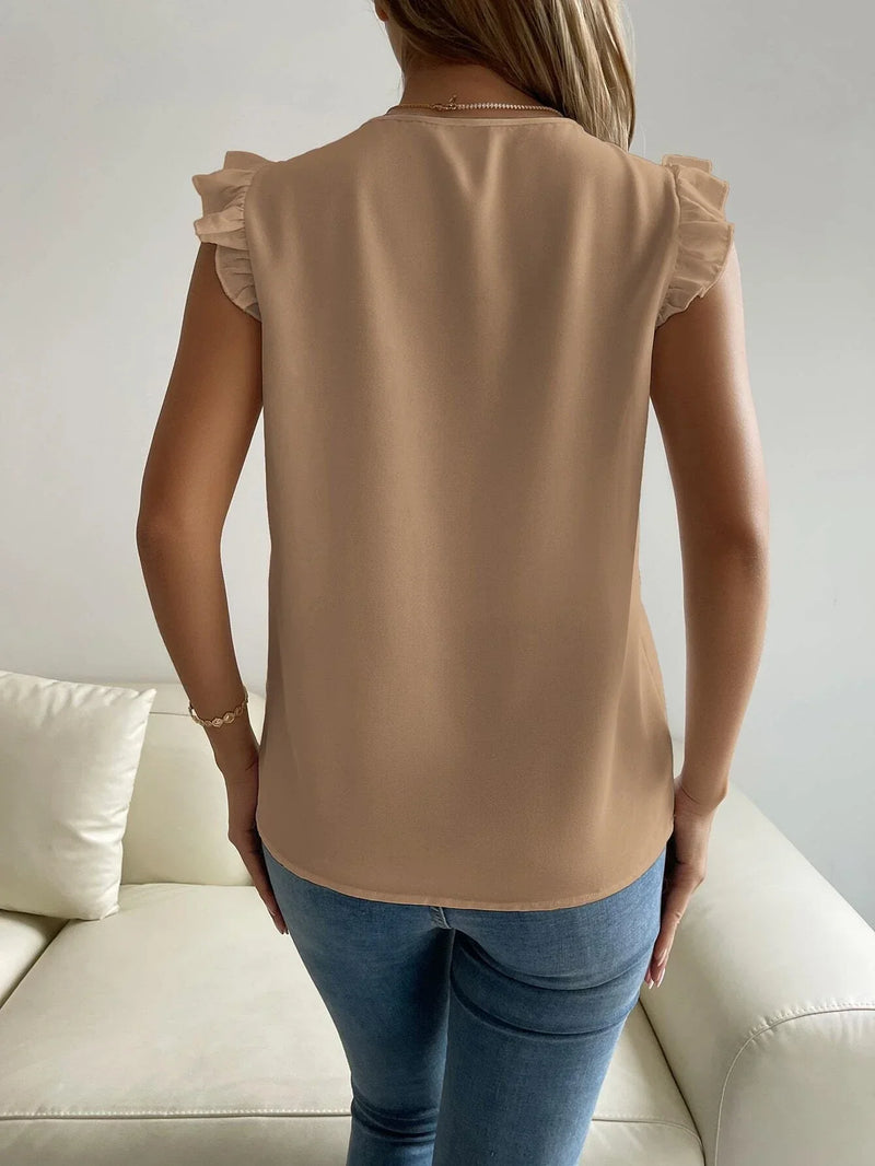 Blusa Sem Mangas com Decote em V -  Essenza